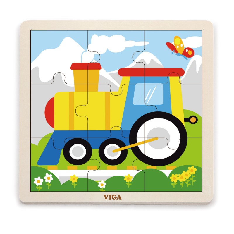 Puzzle din 9 piese mari - tren [ps:ab061b6c-34a2-4a90-af73-27fa5402dacc]
