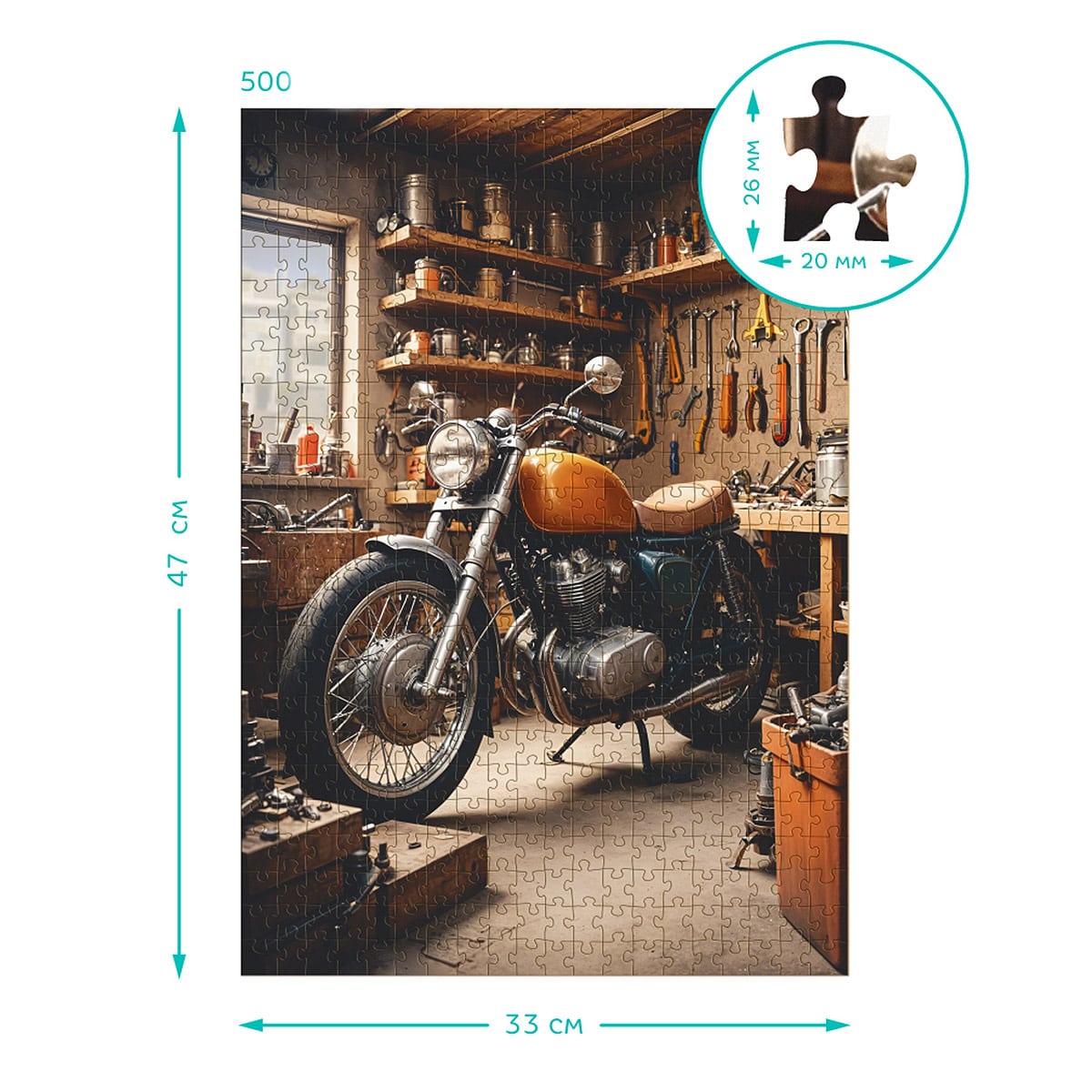 Puzzle Motorbike Garage Dodo Toys, 500 piese - Default Title (3) [ps:2b86d19f-0c86-4689-93e3-fb8422c159d9]