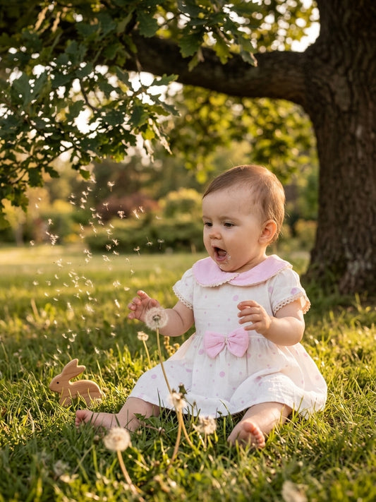 Rochie cu buline roz și guler Peter Pan Canuno Baby 6-9 - 12-18 Luni (3) [ps:4165e7b1-6c65-4af3-8a91-14d4f727a8a3]