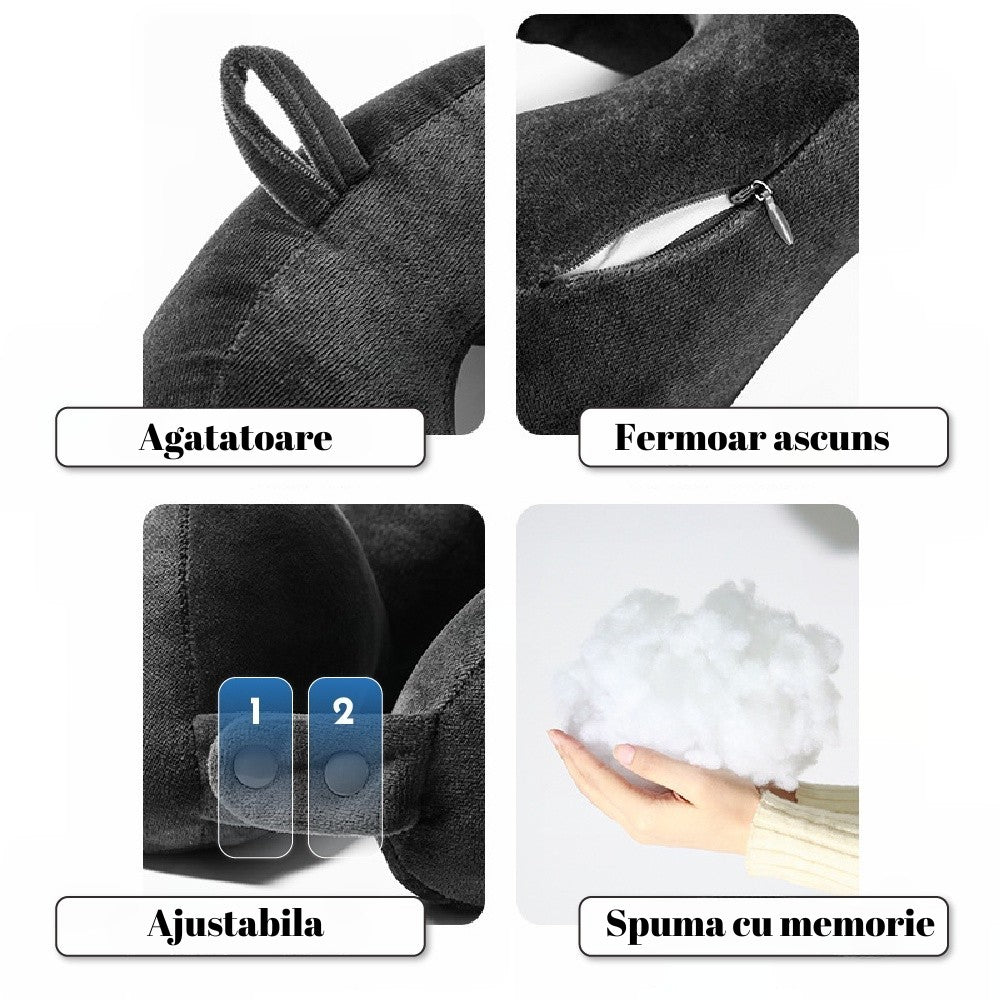 Perna de Călătorie Flippy pentru Gât, Bumbac, Gri - Maro (3) [ps:fc157e7a-b7bd-45ef-b340-73115879e73a]