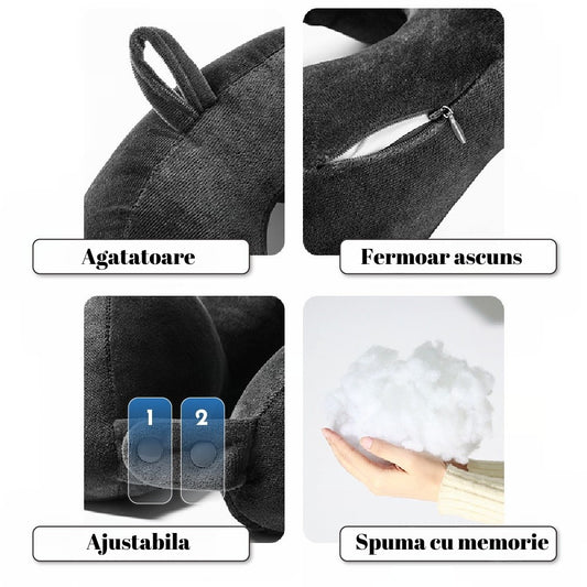 Perna de Călătorie Flippy pentru Gât, Bumbac, Gri - Maro (3) [ps:fc157e7a-b7bd-45ef-b340-73115879e73a]