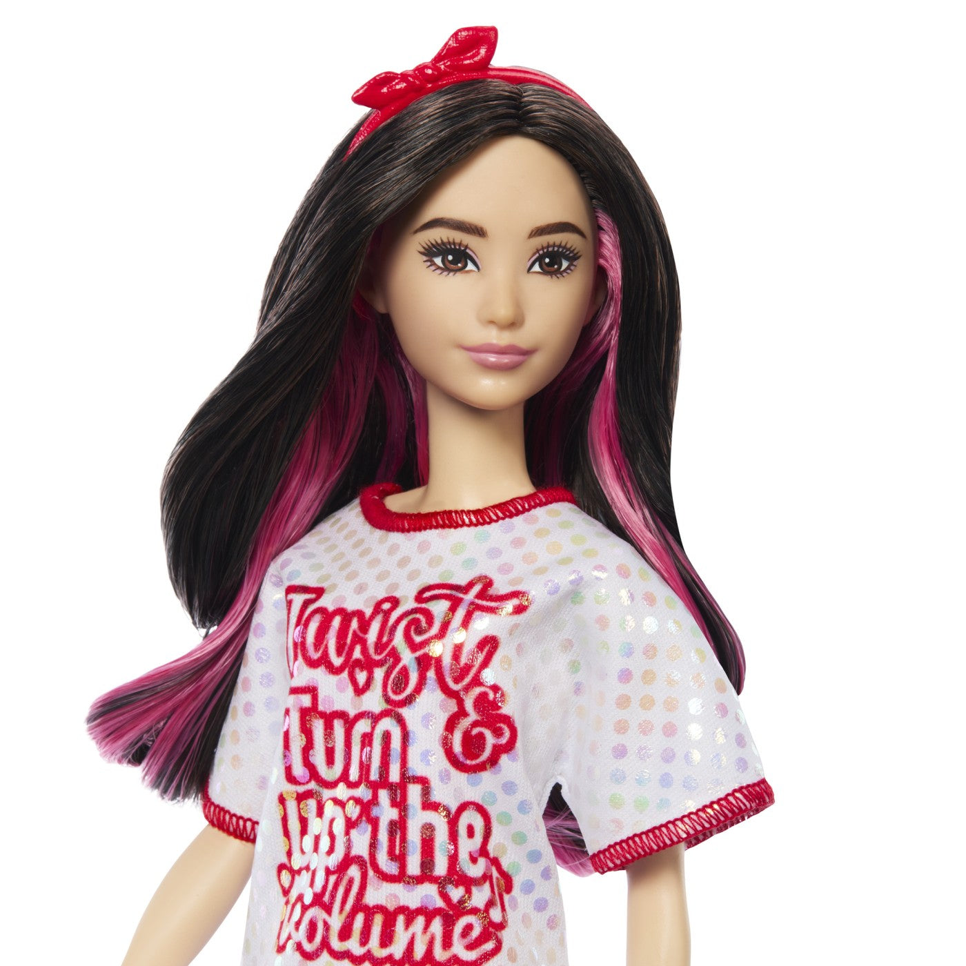 PAPUSA BARBIE FASHIONISTA BRUNETA CU ROCHITA SPORT [ps:1d2a3499-4aca-4a6f-bd2f-d9a182d55759]