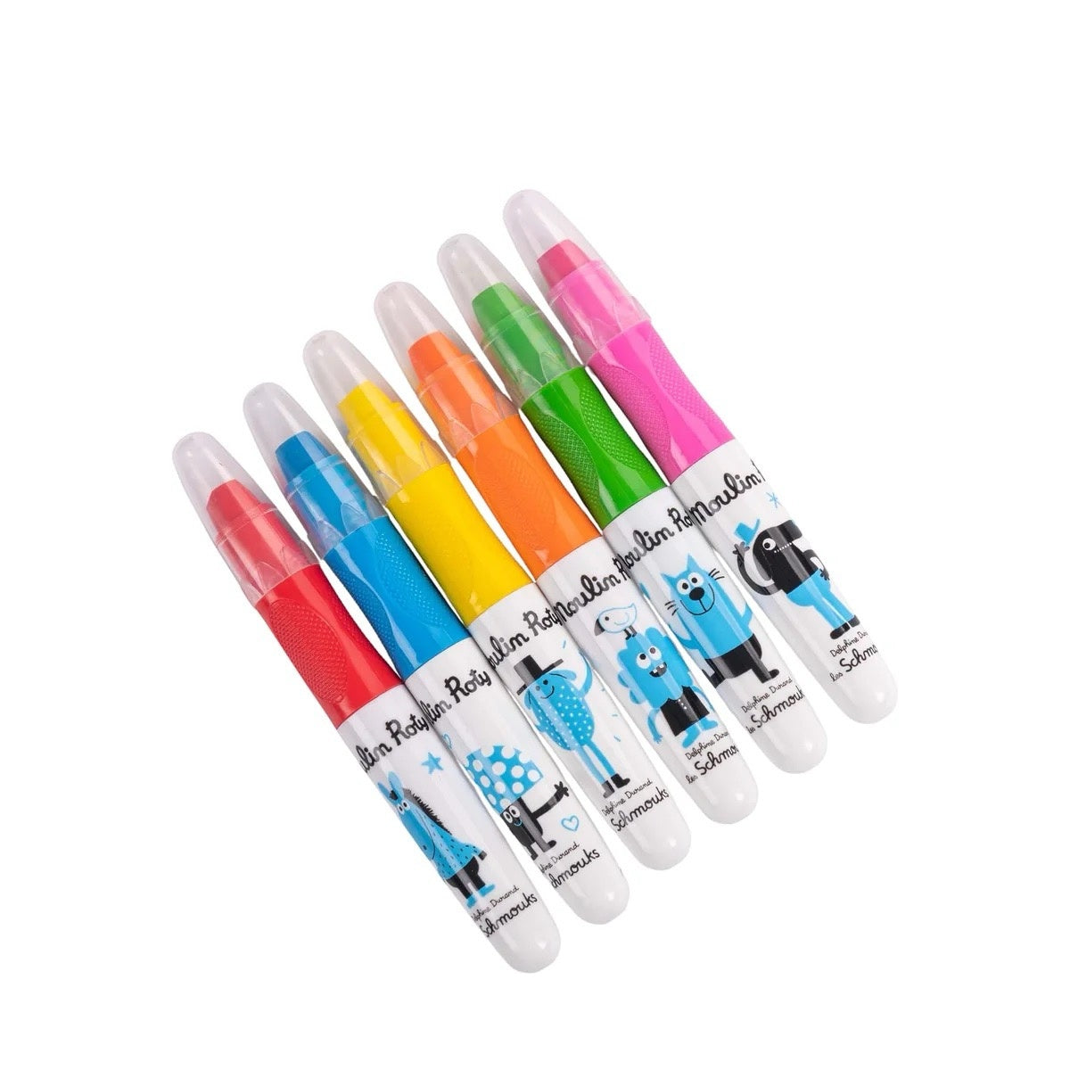 Set 6 creioane multi‑suprafete neon, Moulin Roty - Imagine 2 [ps:fcd25243-7d0d-4456-b166-99a7870bf983]