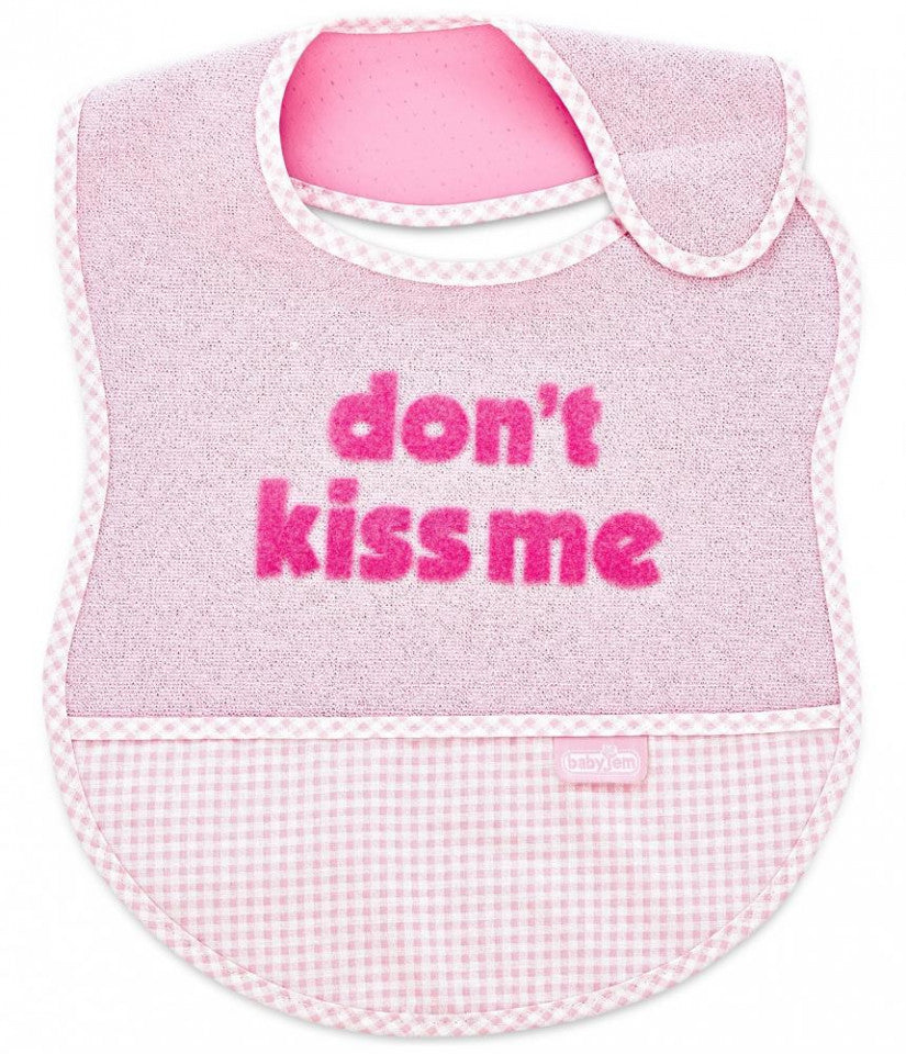 Baveta BabyJem din bumbac Dont Kiss Me (Culoare: Galben) [ps:77de347d-df39-4f46-8ba0-b19f051fbace]
