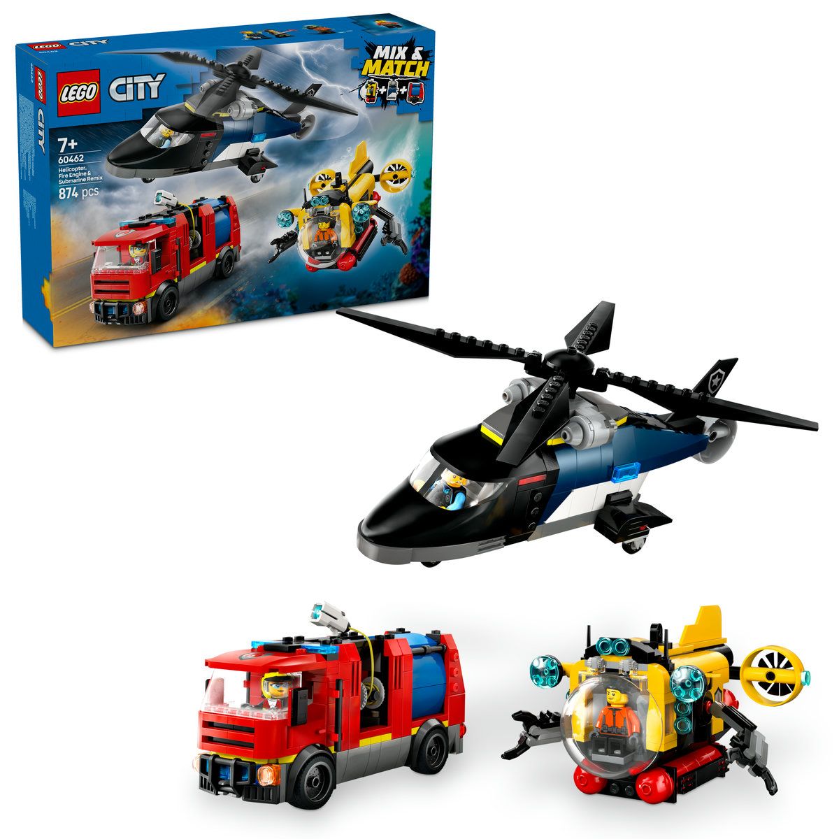 LEGO CITY ELICOPTER, CAMION DE POMPIERI SI SUBMARIN - Imagine 5 [ps:1d9b6e43-969b-4f7d-b306-0ccef3a647ce]