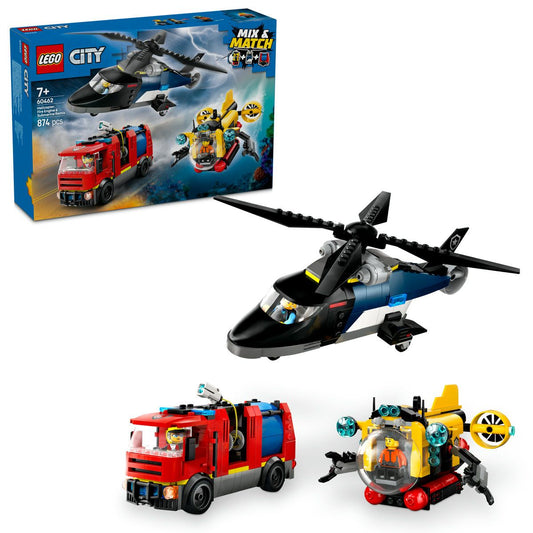 LEGO CITY ELICOPTER, CAMION DE POMPIERI SI SUBMARIN - Imagine 5 [ps:1d9b6e43-969b-4f7d-b306-0ccef3a647ce]
