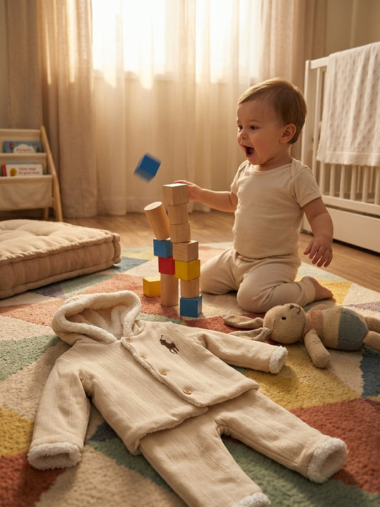 Set Jachetă cu Glugă și Pantaloni Bej Bomlo Baby 6-9 Luni - 9-12 Luni (3) [ps:2ac0b667-9435-4f8f-a4d9-08592e4c9598]