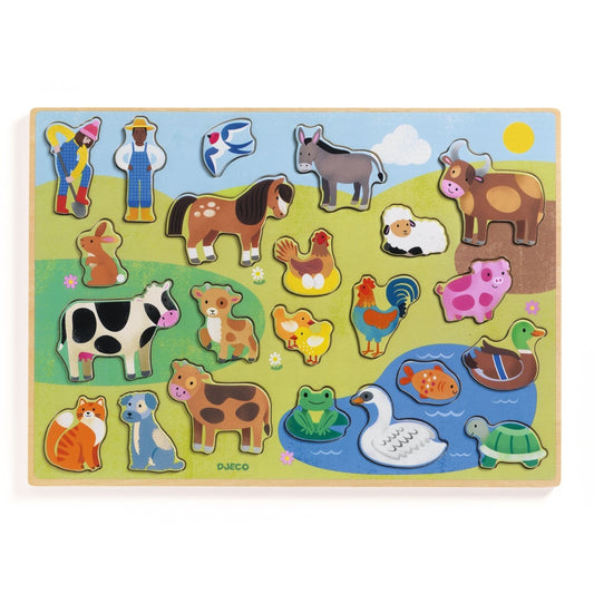 Puzzle din lemn Ferma, Djeco - Imagine 2 [ps:385d3be3-be2b-4b07-b971-b5cafdda30d1]