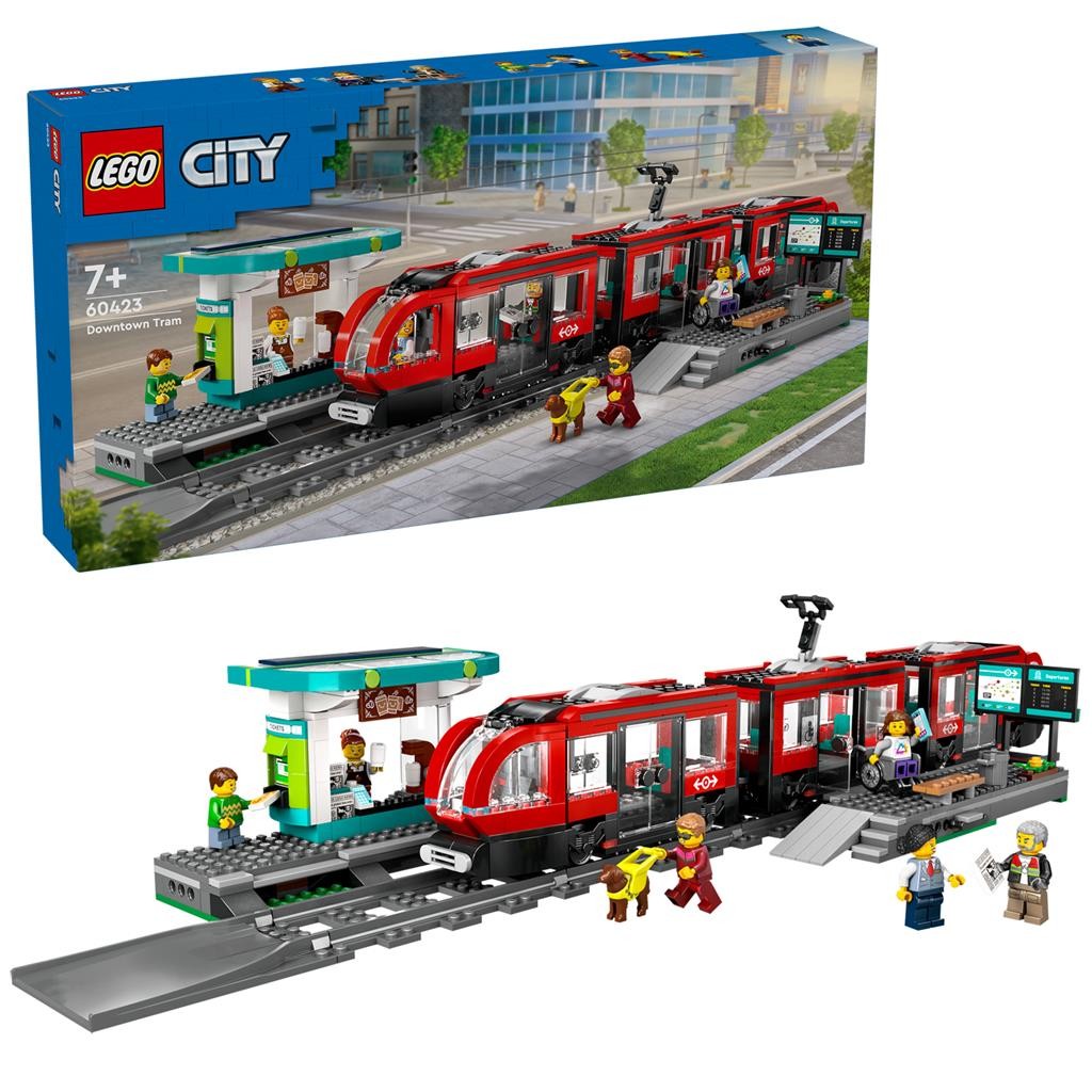 LEGO CITY TRAINS STATIE SI TRAMVAI IN CENTRUL ORASULUI 60423 - Imagine 3