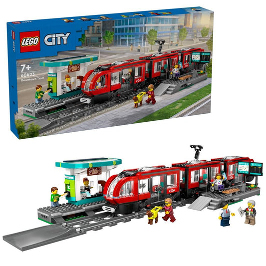LEGO CITY TRAINS STATIE SI TRAMVAI IN CENTRUL ORASULUI 60423 - Imagine 3