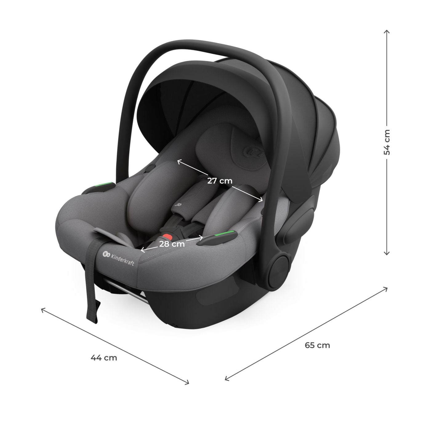 SCOICA AUTO KINDERKRAFT I-LITE 40-87 CM, BLACK - Negru