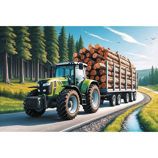 PUZZLE TREFL 100 TRACTOR FORESTIER CU LEMNE - Imagine 2 [ps:fccdbcc3-b208-4d36-82de-2ce3d36a60bd]