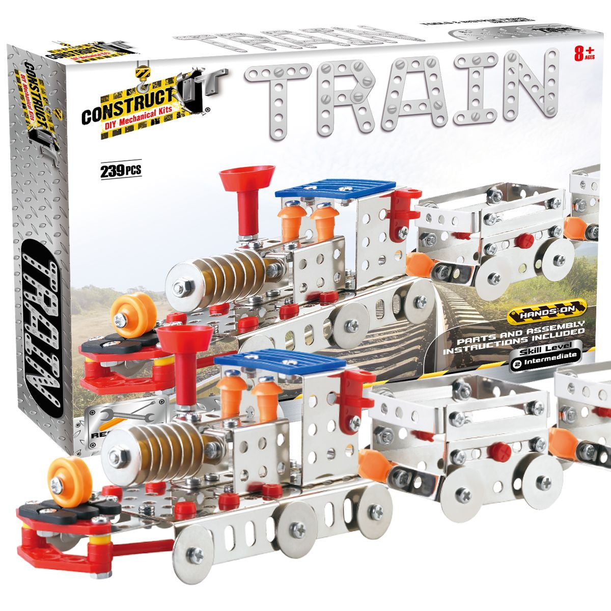 Kit STEM Locomotiva cu aburi și doua vagoane, nivel - Imagine 3 [ps:54992942-3788-4258-be99-980f6ba14480]