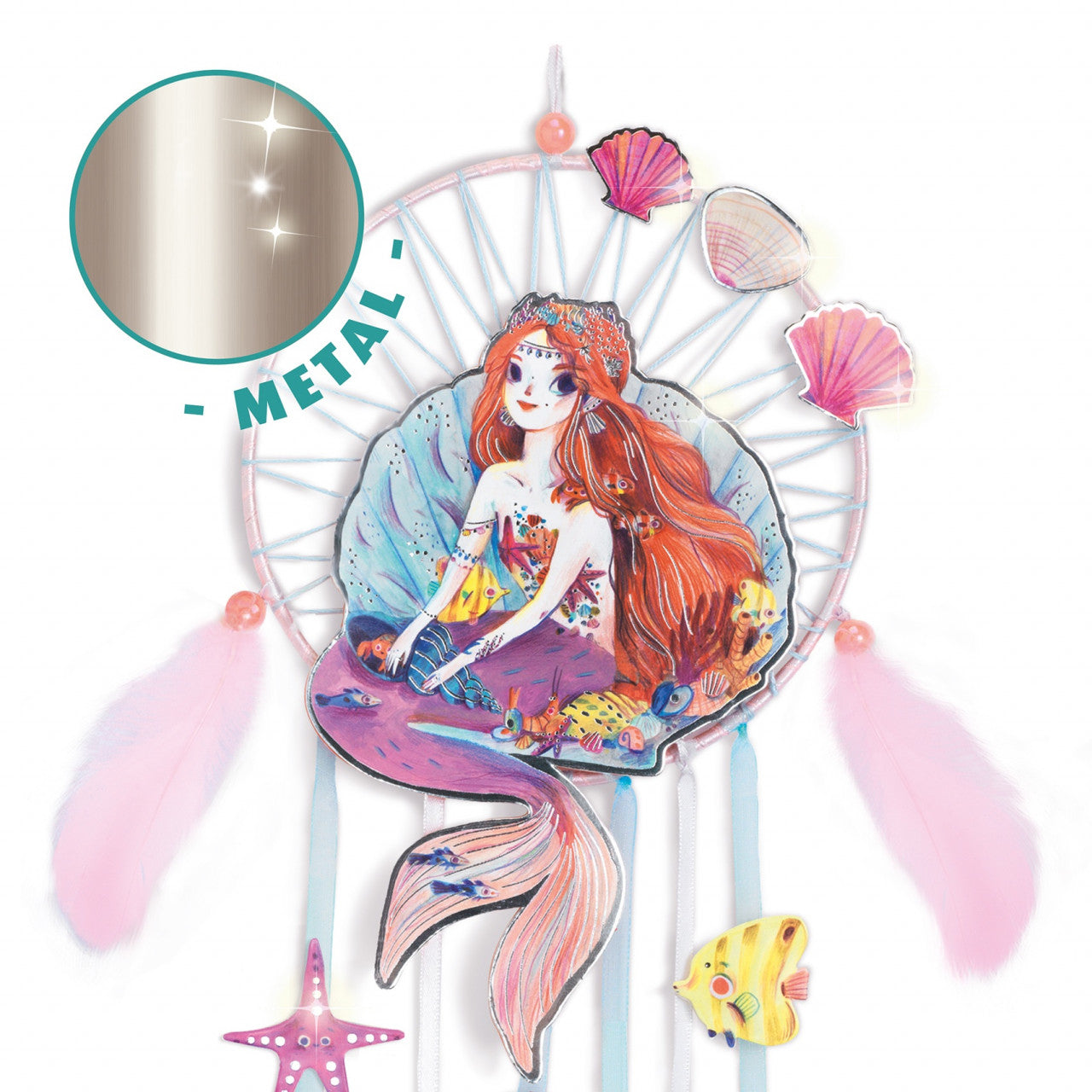 Joc creativ DIY Dreamcatcher sirena, Djeco - Imagine 5 [ps:2e28f58b-b30d-4abb-86af-46204b0c49e9]