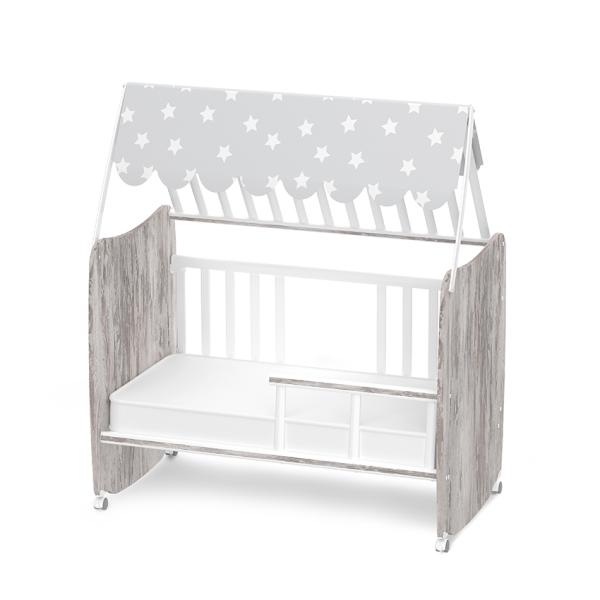 Patut Bebe LORELLI Stars - Leganare, Casuta - White Artwood (3) [ps:49702cfa-8d34-468e-8efe-fc2a41c49c64]