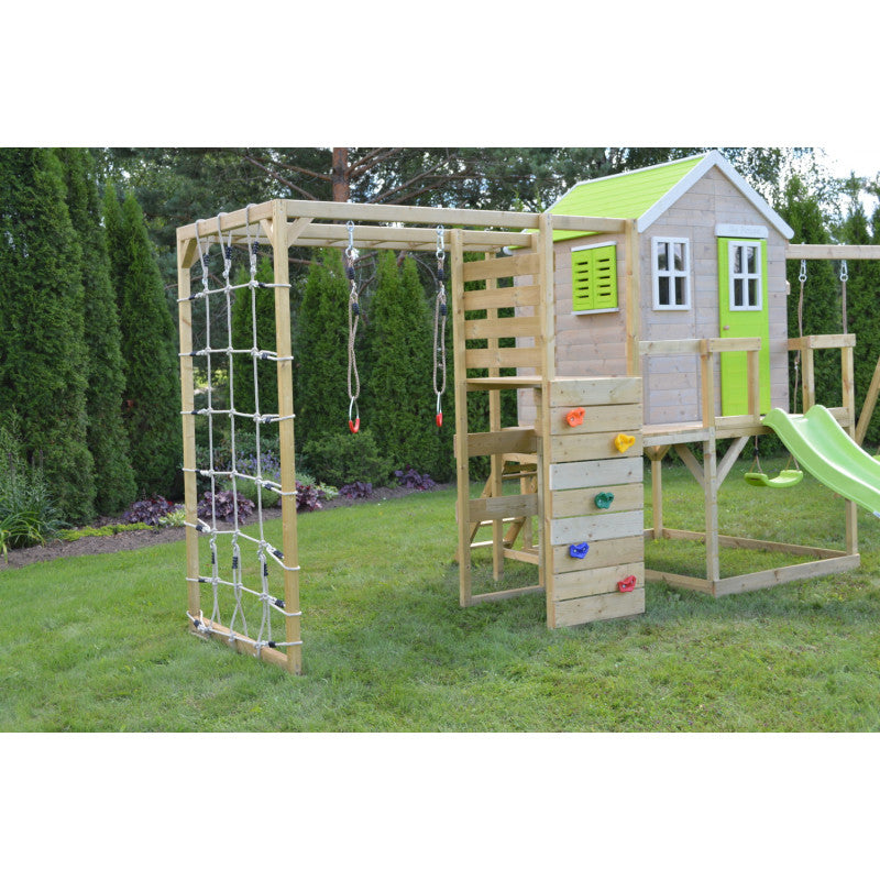 Casuta de gradina Lime Lodge cu tobogan, leagan, modul sport, Wendi Toys [ps:1f2fb20b-8092-4540-82e1-99d2ca534b74]
