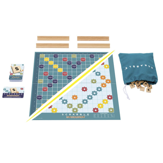 JOC SCRABBLE 2 IN 1 DIN LEMN IN LIMBA ROMANA Mattel - Imagine 3