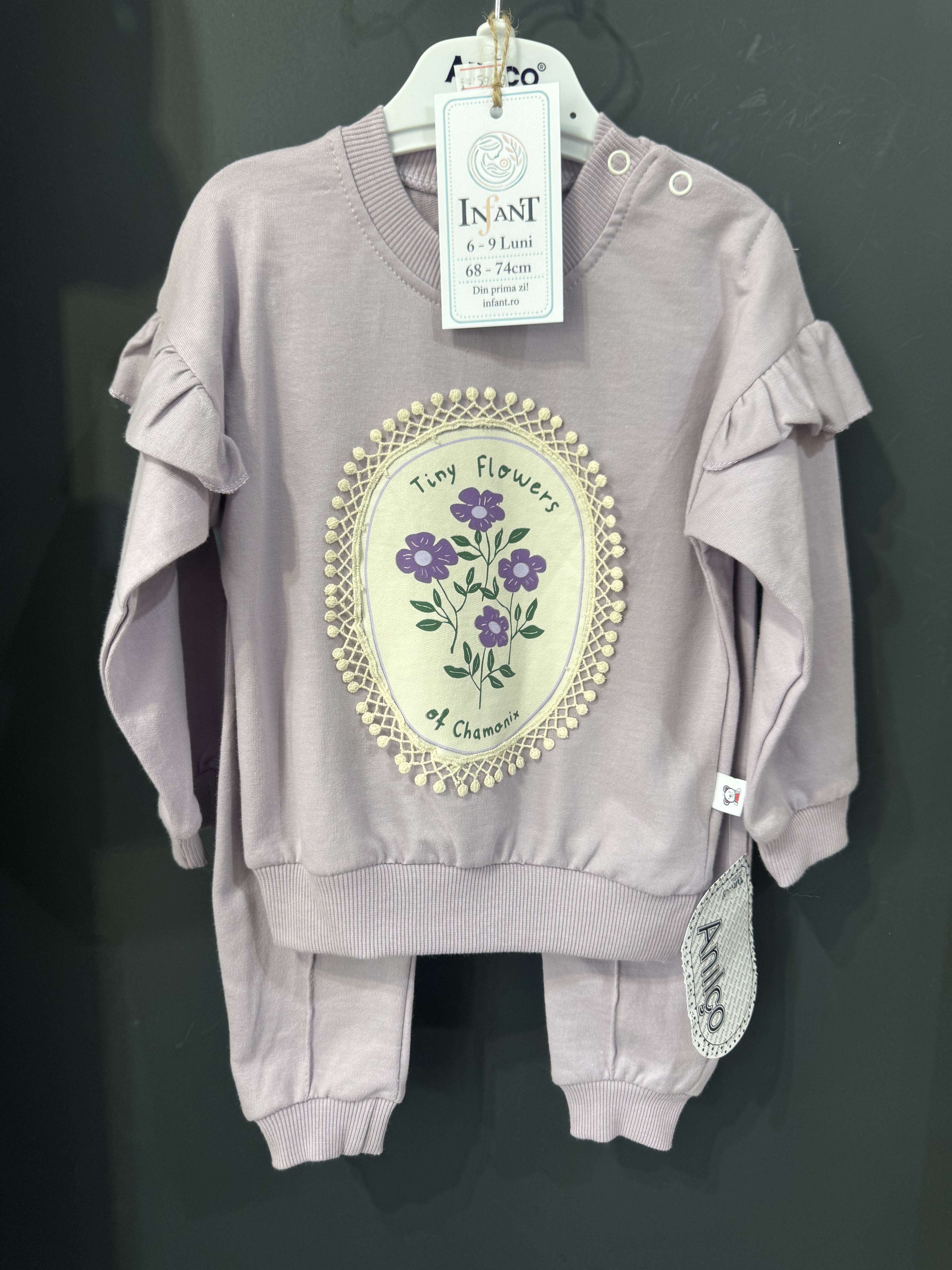 Set bluză și pantaloni cu flori brodate și volane 6-9 - 6-9 Luni (3) [ps:3d4dd8c6-9cfe-49c1-a1da-835c30c41455]