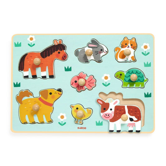 Puzzle din lemn cu butoni, Djeco - Imagine 2 [ps:8747d0af-1e31-4dcb-87a7-47acb3f145bc]