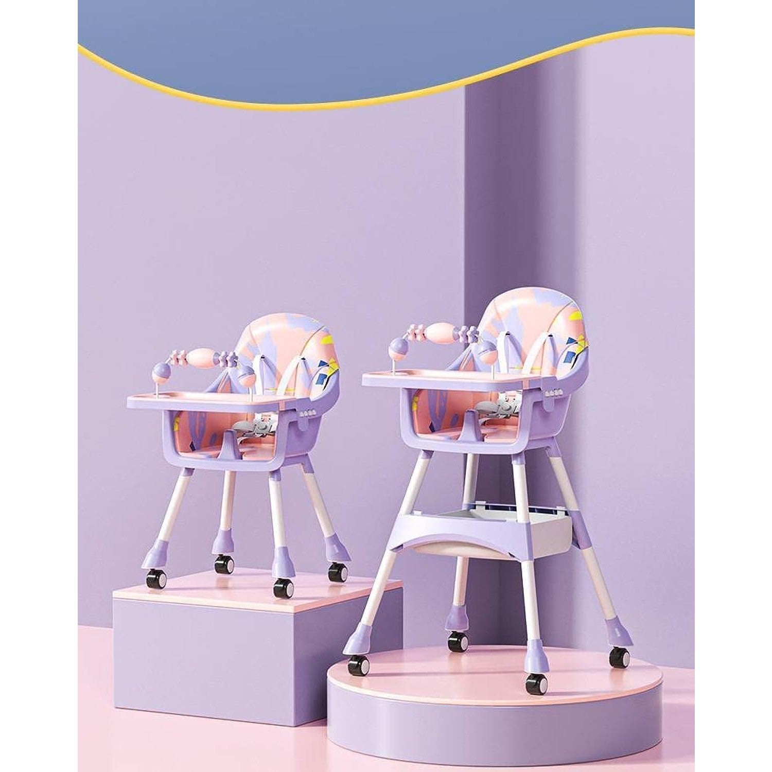 Scaun de Masa 2in1 Flippy, 6 luni - 5 ani, Albastru/Galben - Roz/Mov (3) [ps:c0fb493b-3db6-44d1-96d2-55fc967ad8f5]