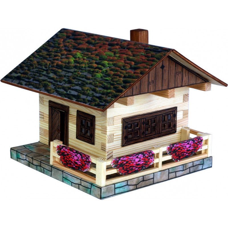 Set constructie arhitectura Cabanuta alpina, 102 piese din lemn, Walachia [ps:e66bbd26-352b-4876-a1f2-0bf111d49f14]