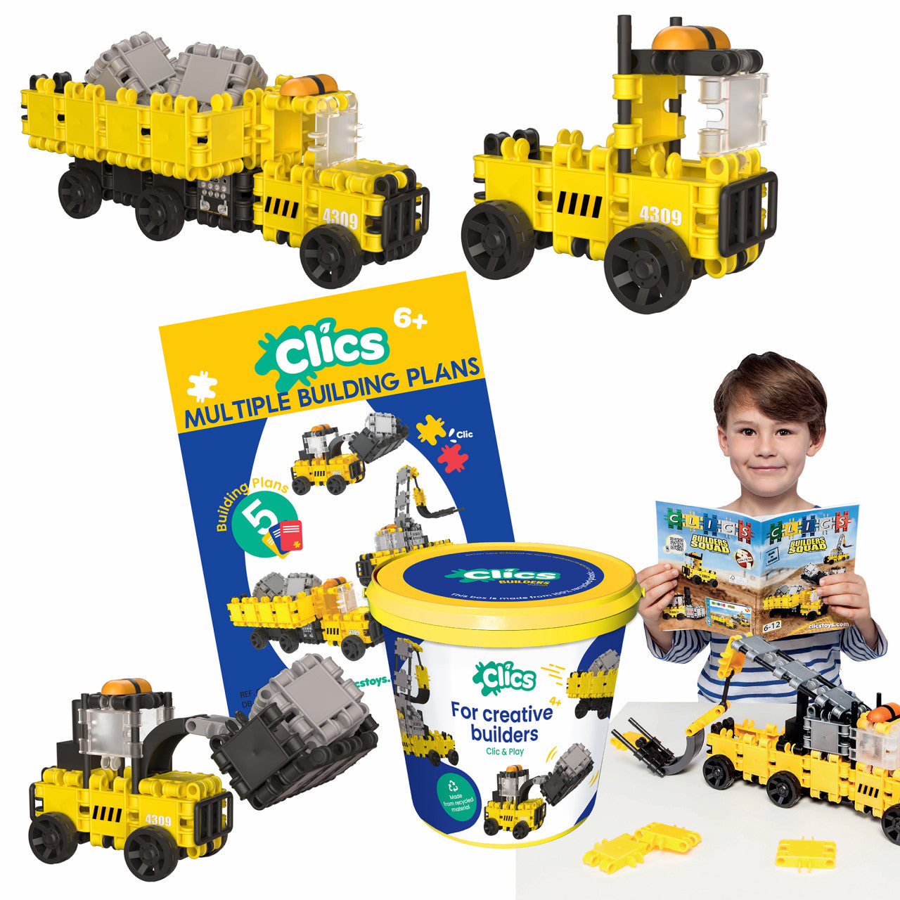 Set Clics de construit vehicule de constructie 5 in 1 - Imagine 4 [ps:73a41806-3a40-49be-b166-d9ea9fcee362]