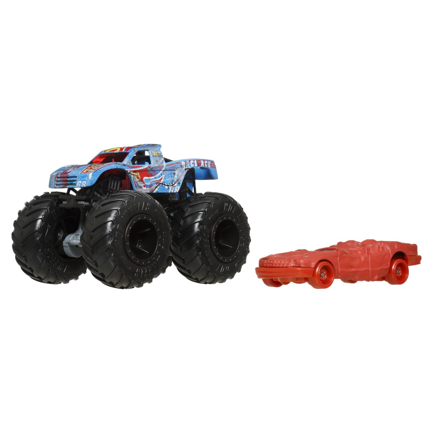 HOT WHEELS MONSTER TRUCK SI MASINUTA METALICA RACE ACE - Imagine 3