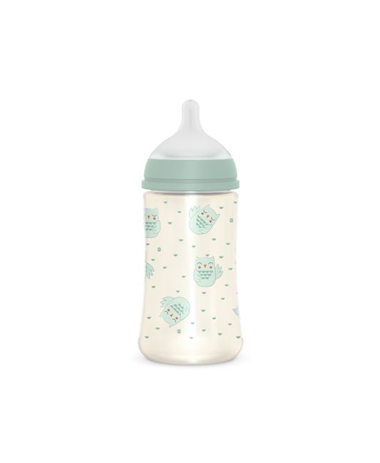 Biberon 270 ml Tetină fiziologică SX Pro cu debit mediu Bufniță mentă Bonhomia [ps:f76c7d5c-23bb-4991-a57f-dcff0f3132c0]