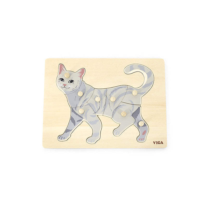 Puzzle Montessori, Pisica, Viga [ps:754a7091-6527-4fc3-96d5-898abea54744]