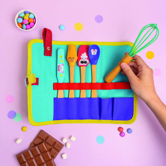 Set de Mini-Ustensile de bucatarie pentru Copii, cu husa, Chefclub kids [ps:652a784d-9767-42bd-bc7c-54744f5bbb73]