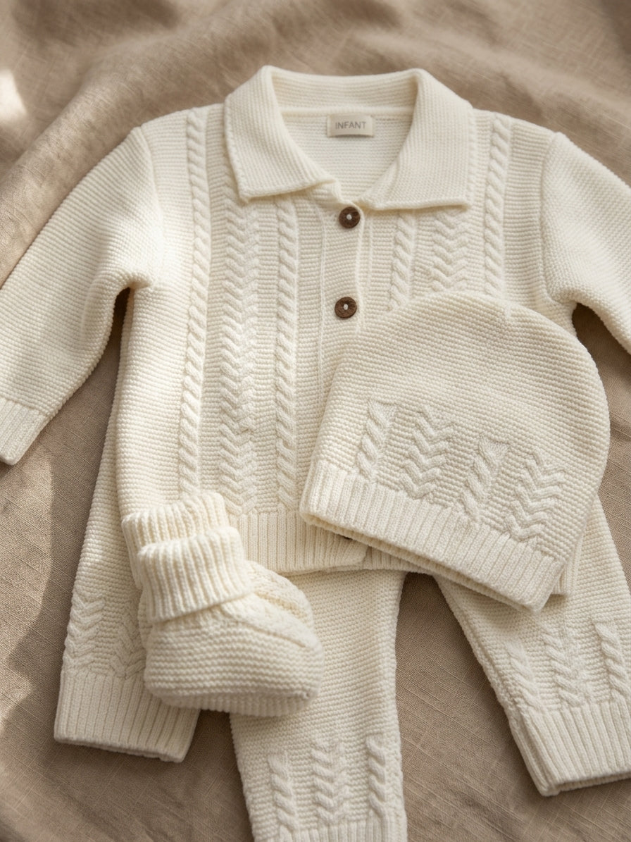 Set Tricotat Bebeluși Roz 9-12 Luni - Brand INFANT - Roz (3) [ps:1b5623f8-add3-4ae0-87fb-e67cf8262b36]