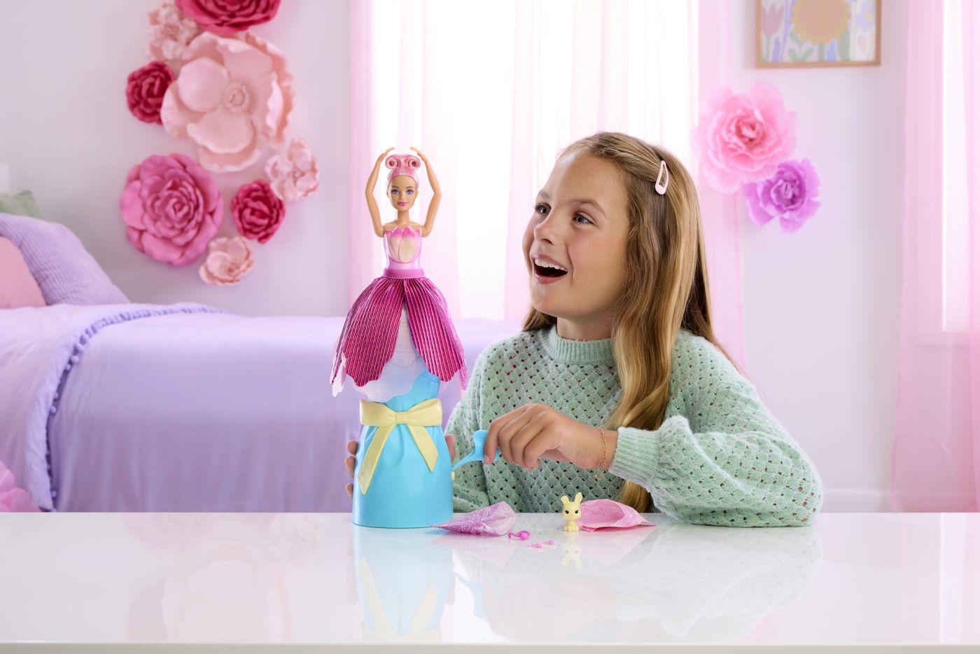 BARBIE PETAL POP SET PAPUSA BARBIE LALEA ROZ SI - Roz (3) [ps:29e94335-0e0a-4722-8e32-95b8f580e4a3]