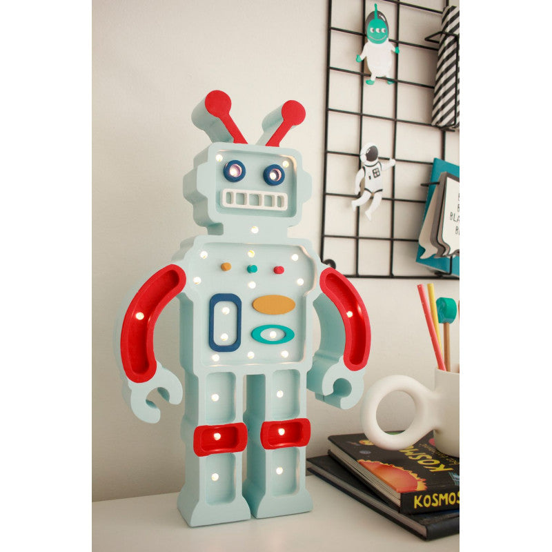 Lampa LITTLE LIGHTS Robot, Metalic Blue [ps:496b6b69-a585-4f17-9e71-48e1cf872c3f]
