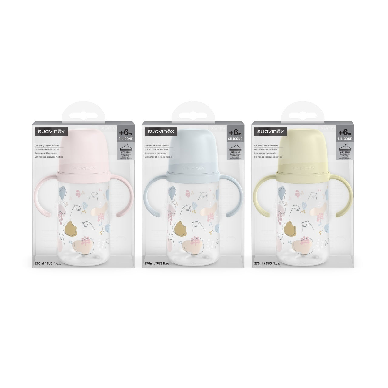 Cana cu muștiuc din silicon, 270 ml, Bears, albastru, - Roz [ps:69d0667c-00ac-476f-9d18-f7b7ca593aeb]