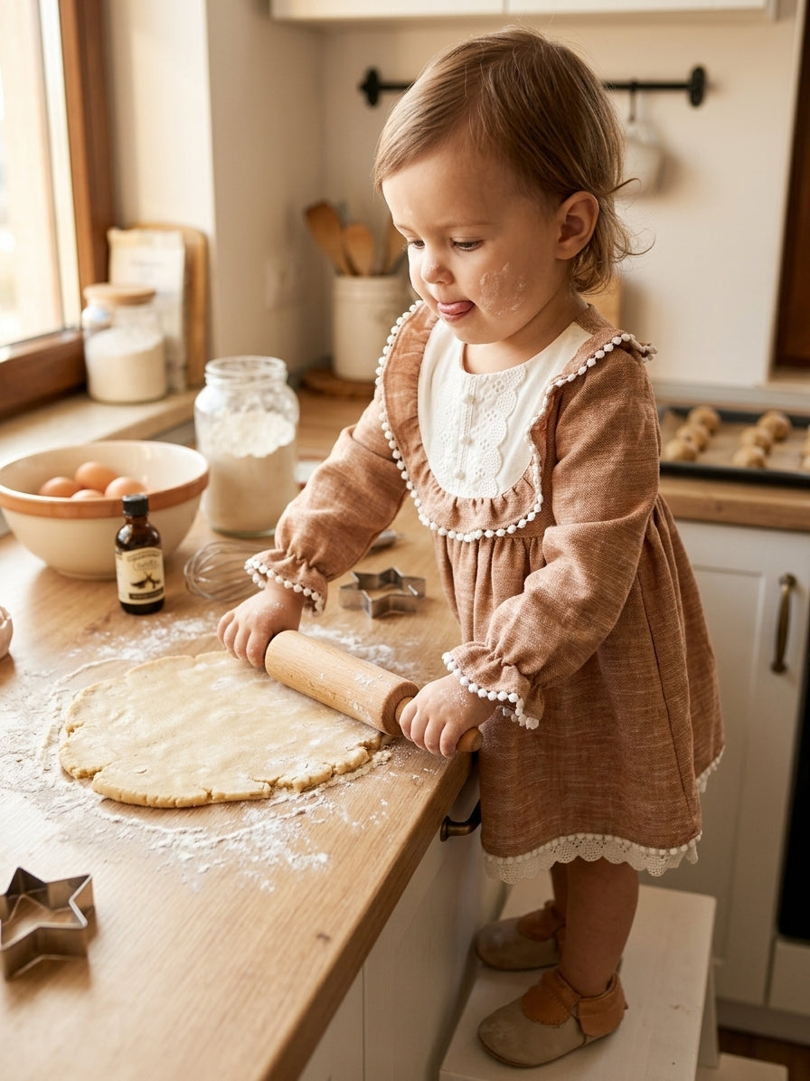 Rochie camel cu dantelă și volane Wondress 18-24 Luni INFANT - 18-24 Luni (3) [ps:d3ec42ec-b086-42f5-a3c7-b06caba48660]