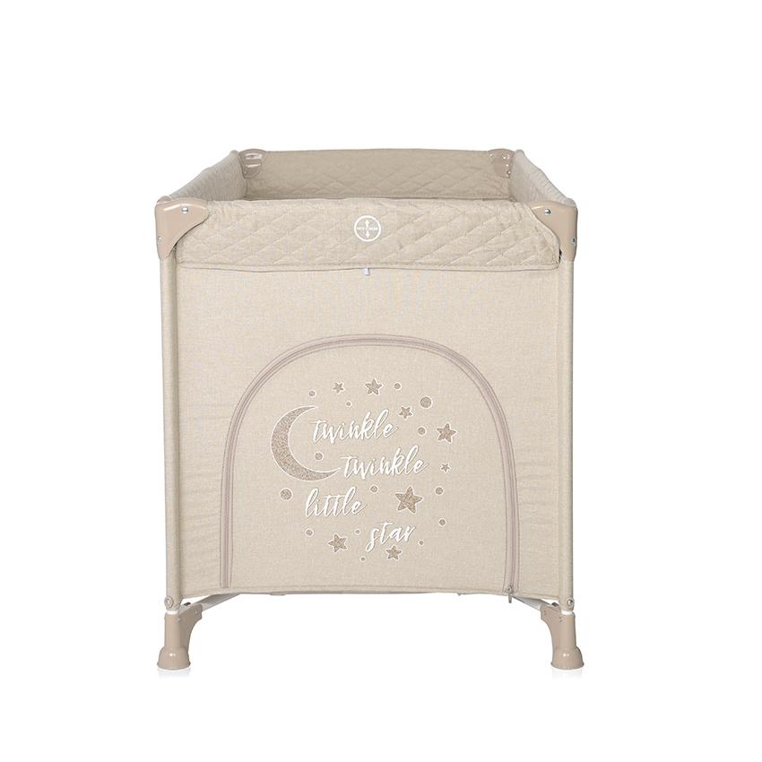 Pătuț Pliabil Lorelli Noemi, 1 Nivel, Mellow Rose Star - Fog Beige Star (3) [ps:35422ea0-1c83-4575-80fd-3e2e44fee1cb]