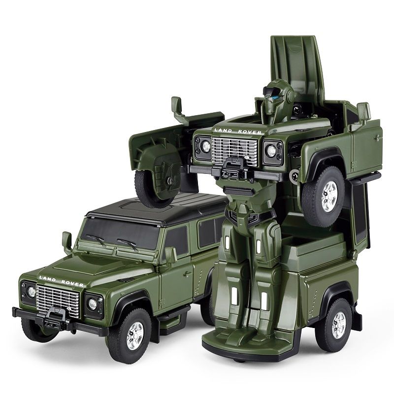 MASINUTA METALICA CONVERTIBILA LAND ROVER DEFENDER VERDE CU SCARA 1 LA 32 [ps:acb4e365-3869-4a0c-b731-2226c79491d7]