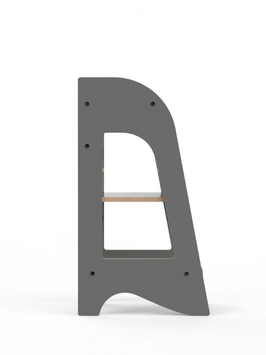 Turn de invatare MamaToyz Learning Tower din MDF, Gri - Imagine 3