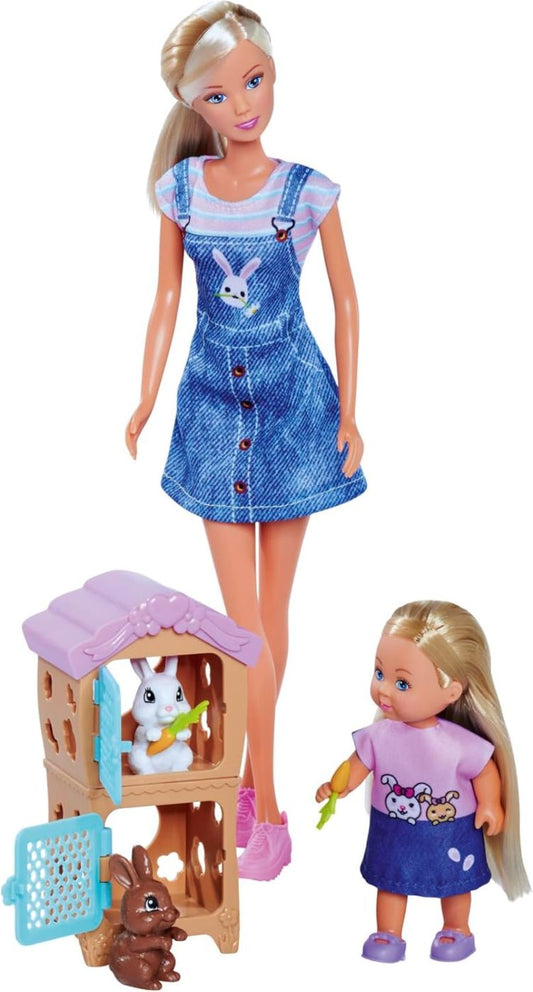 STEFFI LOVE SET FAMILIA IEPURASILOR CU 2 PAPUSI SI ACCESORII [ps:7ee79e6a-a230-4505-86ca-7348d027c70c]