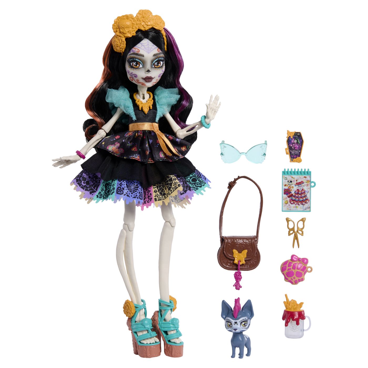 MONSTER HIGH PAPUSA SKELITA CALAVERAS CU ACCESORII Mattel - Imagine 3
