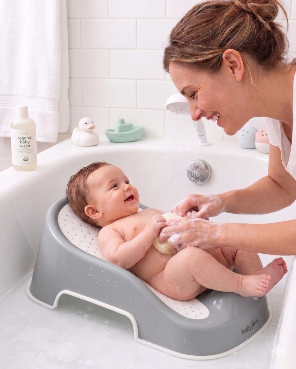 Suport pentru baie Soft Touch BabyJem, Indigo - Gri (3) [ps:ff6b2eeb-3c5c-4a54-9696-1decb0143b5f]