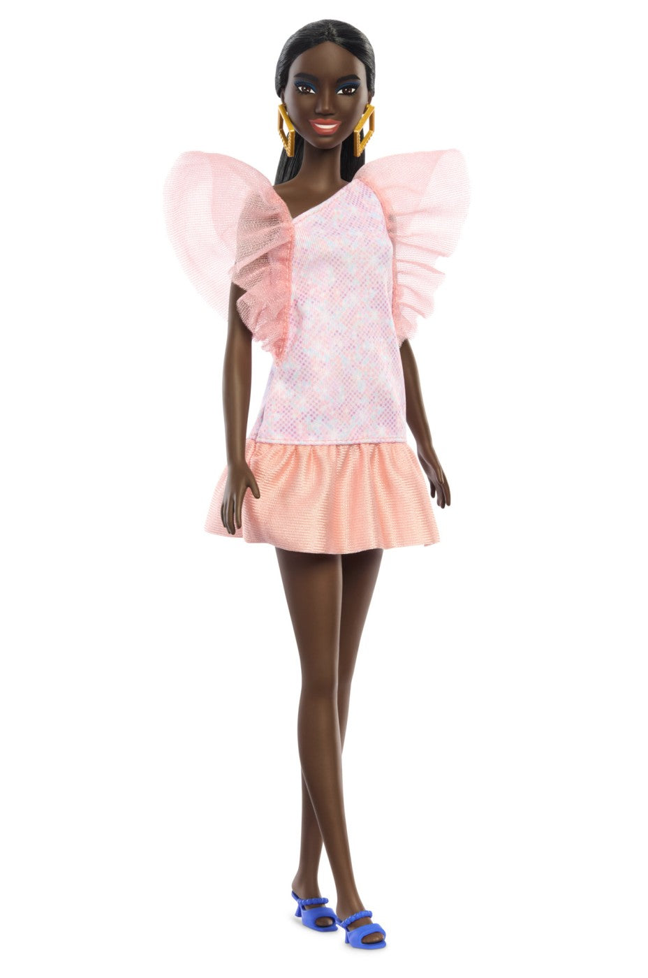 PAPUSA BARBIE FASHIONISTA  AFRO-AMERICANA CU ROCHIE PEACH [ps:136bac97-11ac-4d20-94b4-4aa47786728e]
