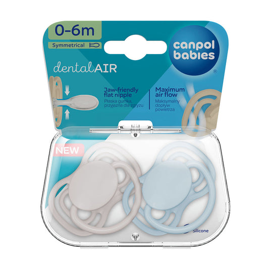 Suzeta simetrica din silicon 0-6m Dental Air Nude, 2 Pcs - Imagine 3
