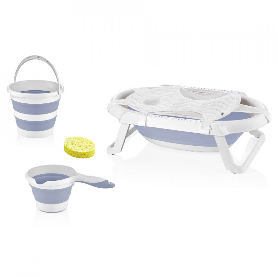 Set cadita pliabila de baie Babyjem, 5 piese (Culoare: Bleu) [ps:10e7629e-e7d2-401d-8459-f615ff3da759]