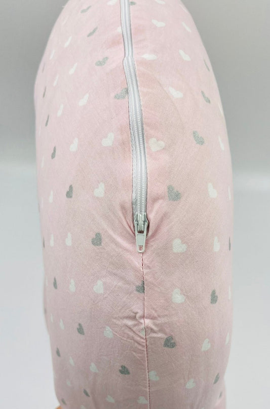 Perna pentru alaptat 2 in 1 Nursing Pillow Hearts, - Roz