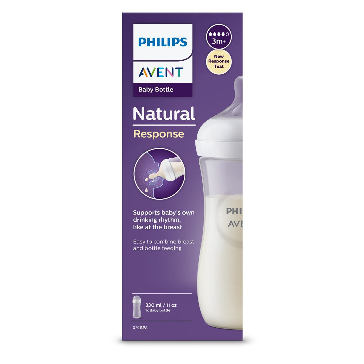 PHILIPS SCY906/01 Avent, biberon, natural response, 6 luni+, debit rapid, 330 ml - 3 [ps:ecaa60e5-167f-48ed-b84f-ead74e4ef85d]