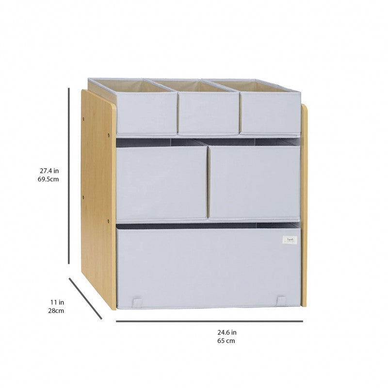 Organizator din material reciclat pentru jucarii, Gri, 3 Sprouts [ps:6ddb37c5-1675-490f-bc1a-939eee3e46f9]