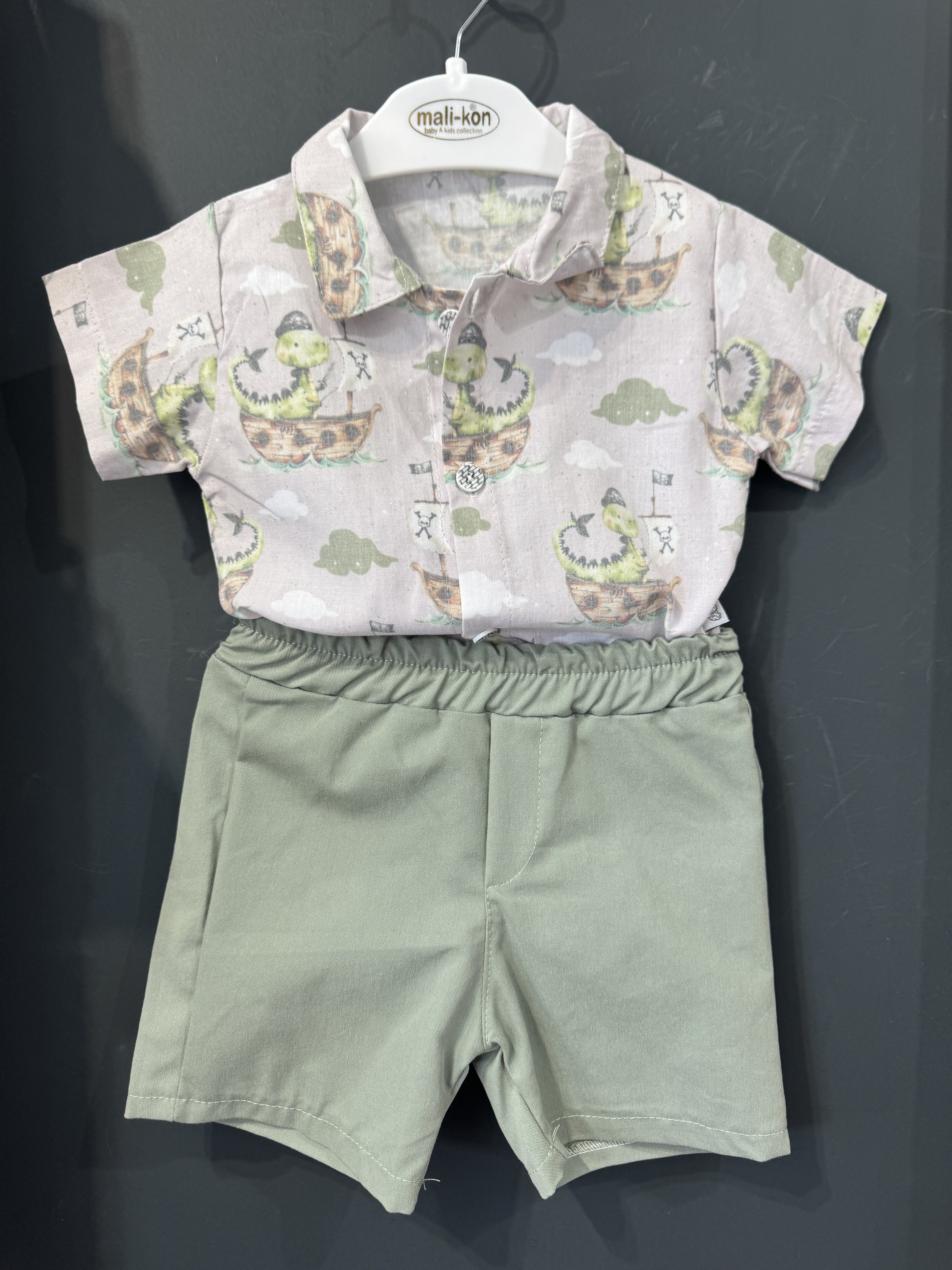 Set Cămașă Dinozauri Pirați și Pantaloni Băieți 12-18L | - 18-24 Luni (3) [ps:6de235a1-1484-44ae-9a25-c9a18d1c8fdf]
