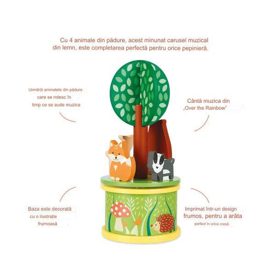 Carusel muzical cu animale de padure, Orange Tree Toys - Imagine 4 [ps:4b93279a-32fe-4630-ae6a-09564d910332]