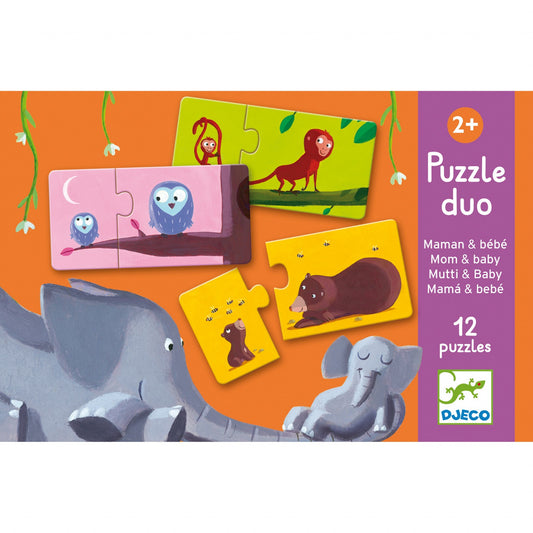 Puzzle duo Mama si puiul, Djeco - Imagine 2 [ps:48aff03b-be09-4b27-af47-583a0a92e920]